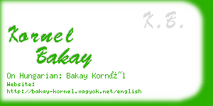 kornel bakay business card